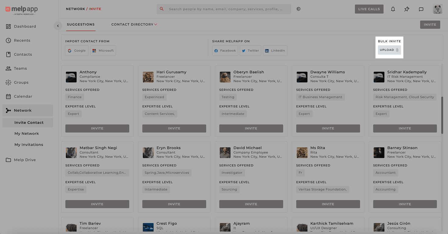 Bulk upload